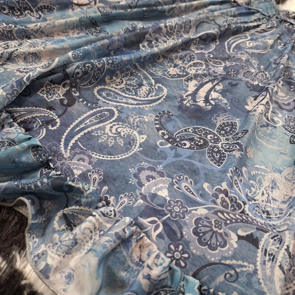 Y2K Blue Paisley Dress - Fairycore Grunge - XS S - Picture 5 of 6